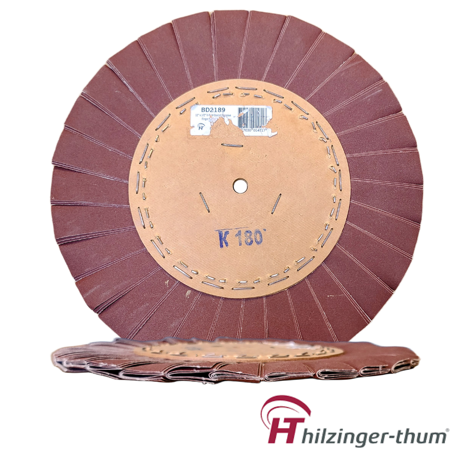 12" x 5" x 5/8"AH Premium Coated Abrasive V-Fold Abrasive Finger Buffing Wheel (180 Grit)