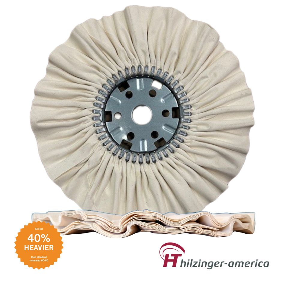 14" x 5" Premium 60/60 Heavy Weight Clear Mill Secondary Cut Airway Buffing Wheel (#2, 16 ply)