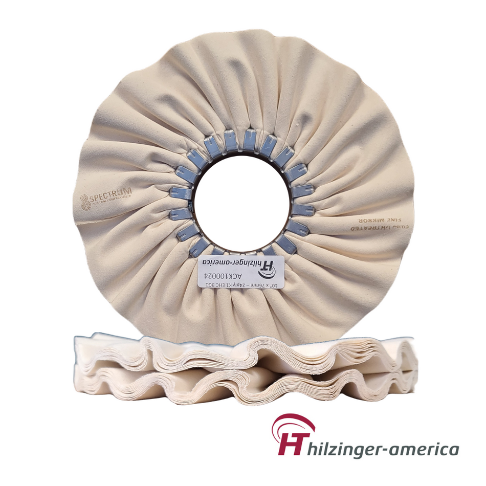 10" x 3" Premium 60/60 Untreated Fine Mirror Finishing Airway Buffing Wheel (#2, 24 ply)