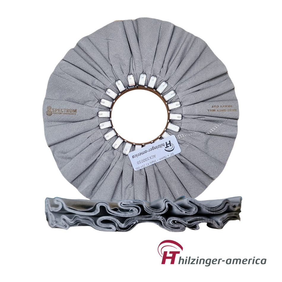 10" x 3" Premium Grey Heavy Cut Airway Buffing Wheel (#5, 16 ply)