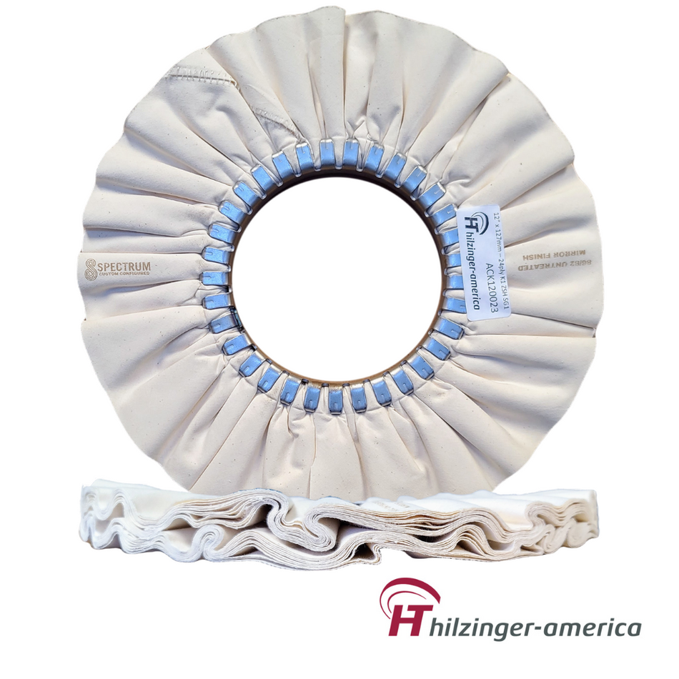 12" x 5" Premium 86/82 Untreated Mirror Finishing Airway Buffing Wheel (#3, 24 ply)