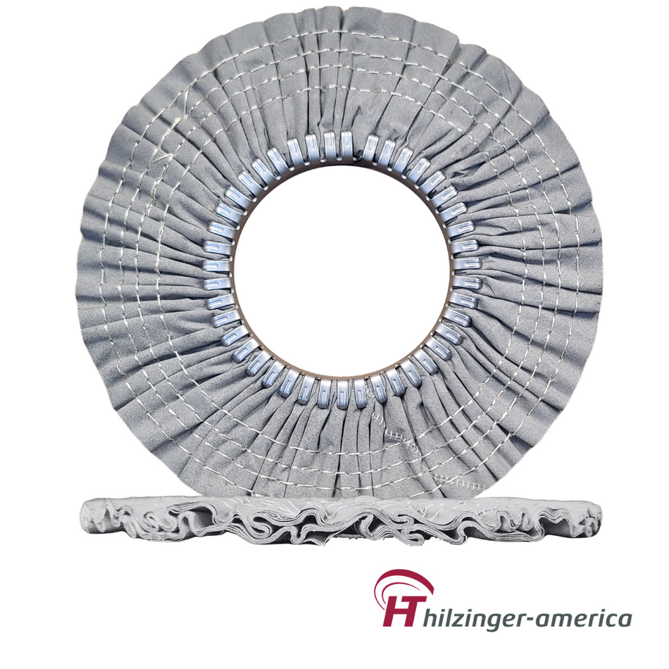 12" x 5" Grey Heavy Cut Checker Plate Airway Buffing Wheel (#6, 12 Ply)