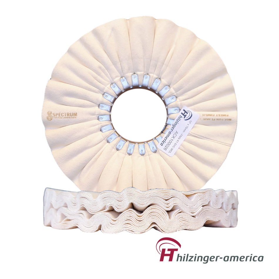 10" x 3" Premium Molton Heavy Flannel Finest Mirror Finishing Airway Buffing Wheel (#2, 24 ply)