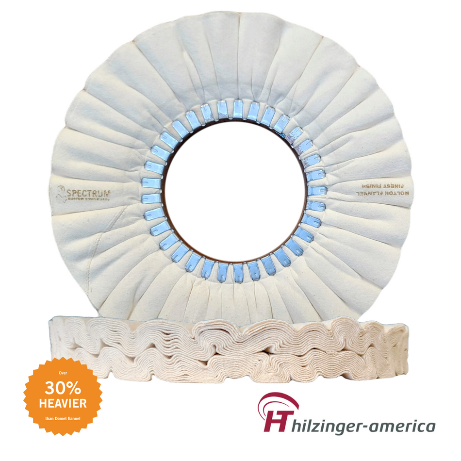 12" x 5" Premium Molton Heavy Flannel Finest Mirror Finishing Airway Buffing Wheel (#3, 24 ply)