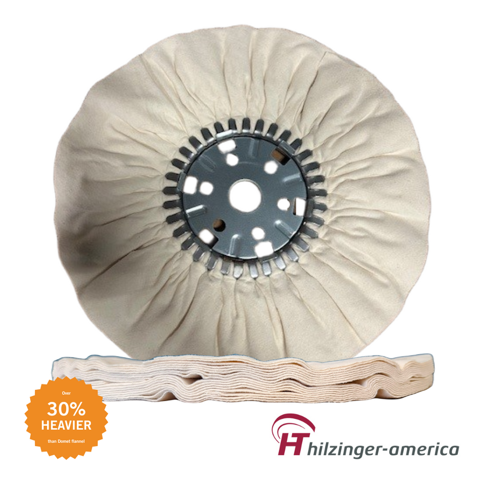 14" x 5" Premium Molton Heavy Flannel Finest Mirror Finishing Airway Buffing Wheel (#1, 16 ply)