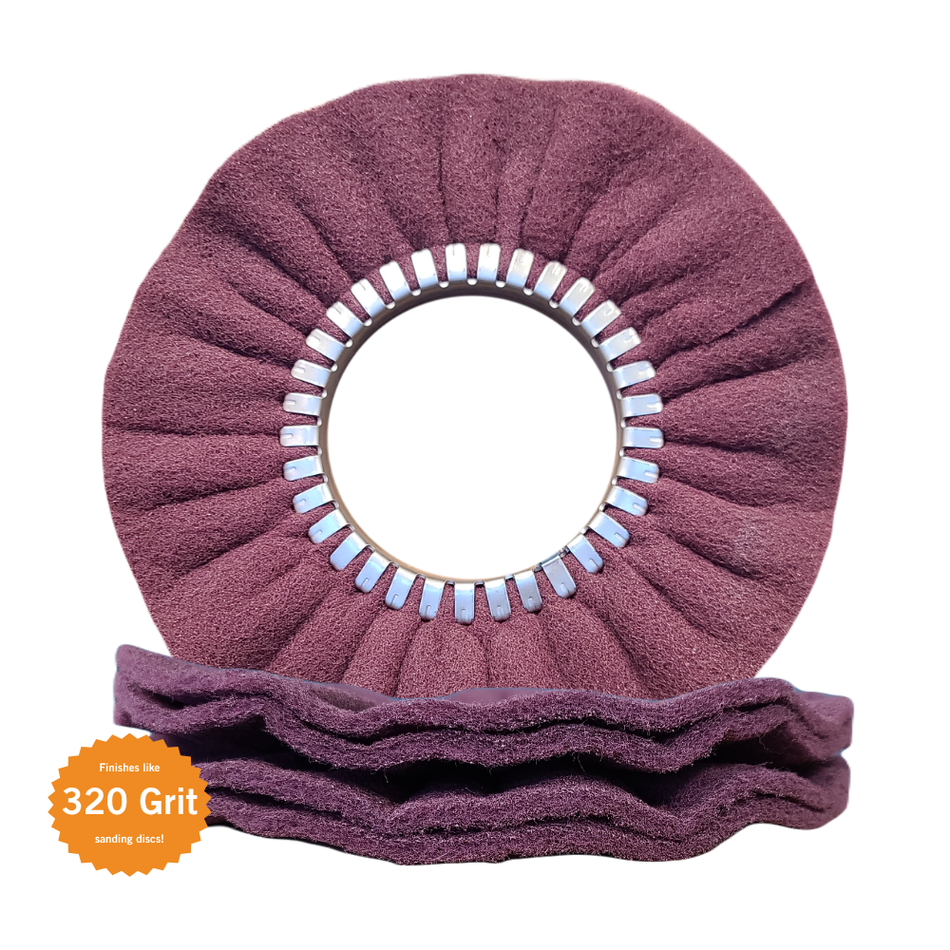 12" x 5" Premium Non-Woven Abrasive Satin Airway Wheel (Fine, 4 Ply)