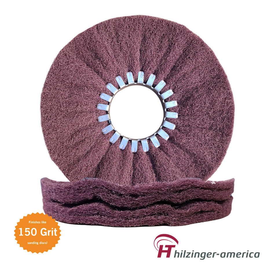 10" x 3" Premium Non-Woven Abrasive Satin Airway Wheel (Medium, 4 Ply)