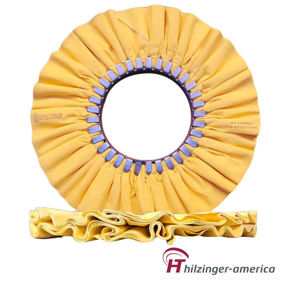 12" x 5" Premium Yellow Primary Cut Airway Buffing Wheel (#6, 16 ply)