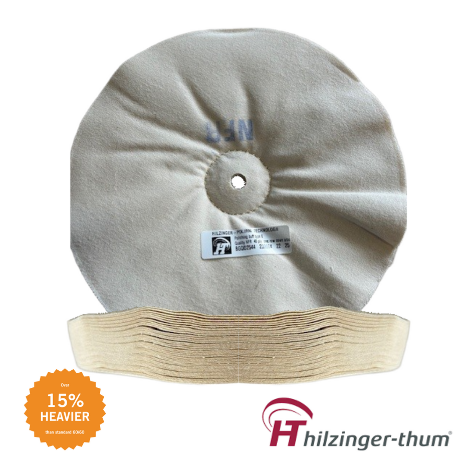 10" x 1/2" Premium Heavy Weight Roughened 60/60 Finest Mirror Finishing Loose Full Disc Buffing Wheel